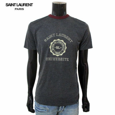 サンローランTシャツグレー フロントロゴ デニム黒のパンツに 楽天市場】サンローラン tシャツ(カラーグレー)(メンズ