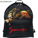 ジバンシー GIVENCHY メンズ 鞄 バッグ バックパック リュック ロゴ ユニセックス可 ライオン・手書き風GIVENCHYロゴ入りバックパック ブラック...