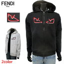 フェンディ FENDI メンズ トップス パーカー フーディー ロゴ 2color FENDIバッグバグズ付ジップアップパーカー 黒/白 FY0946 A6ZF...