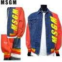 エムエスジーエム MSGM メンズ アウター ジャケット ロゴ ミラノコレクション出品モデル MSGMビッグロゴ・切り替えしデニムジャケット インディゴ 264...