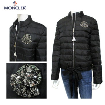 モンクレール MONCLER レディース アウター ダウン ジャケットロゴ PRINCE ビジューロゴ・ウエストリボン付きダウンジャケット ブラック 4692400 54A4B 999 91S (R243000)【送料無料】 【smtb-TK】