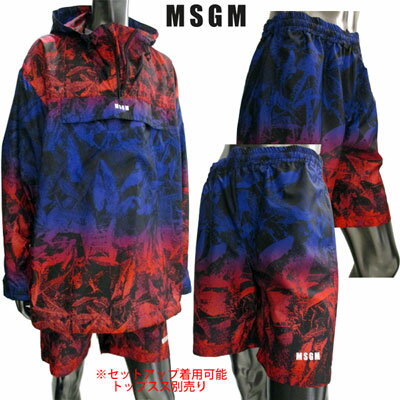 エムエスジイエム エムエスジーエム MSGM メンズ パンツ ボトムス ハーフパンツ ロゴ セットアップ着用可(トップス別売り) グラデーションカラー・ロゴ入りハーフパンツ マルチカラー 2640MB03X 195053 18 91S (R44600)【送料無料】 【smtb-TK】