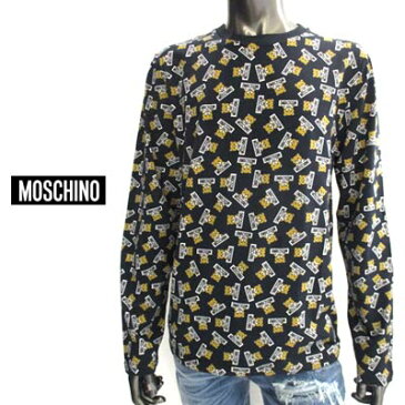 モスキーノ MOSCHINO メンズ 総柄ベアー・ブランドロゴ入りロングスリーブTシャツ ロゴ 2color 総柄ベアー ロンT 長袖熊　ホワイト/ブラック 白/黒 1912 8126 1001/1555 91S (R18900)【送料無料】 【smtb-TK】