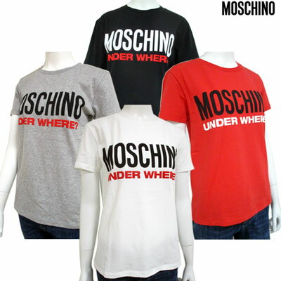 モスキーノ MOSCHINO レディース トップス Tシャツ 半袖 ロゴ 4color フロントMOSCHINOロゴ入りTシャツ 白/赤/灰/黒 1904 9003 1/114/489/555 91S (R17300/R15200)【送料無料】 【smtb-TK】