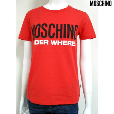 モスキーノ MOSCHINO レディース トップス Tシャツ 半袖 ロゴ 4color フロントMOSCHINOロゴ入りカットソー 白/赤/灰/黒 1904 9003 1/114/489/555 91S (R15120)【送料無料】 【smtb-TK】