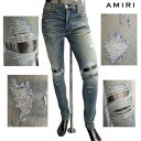 アミリ AMIRI メンズ パンツ ボトムス デニム ジーパン ジーンズ デストロイクラッシュ加工・ボタンロゴ刻印付スキニーパンツ インディゴ ブルー 青 MB...