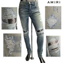 アミリ AMIRI メンズ パンツ ボトムス デニム ジーパン ジーンズ デストロイクラッシュ加工・ボタンロゴ刻印付スキニーパンツ インディゴ ブルー 青 MBTHR DES CLASSIC INDIGO (R168000) GB81A【送料無料】 【smtb-TK】