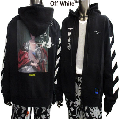 オフホワイト OFF-WHITE メンズ トップス パーカー フーディー ロゴ MARIANA SLIM ZIPPED HOODIE マルチプリントジップアップ...