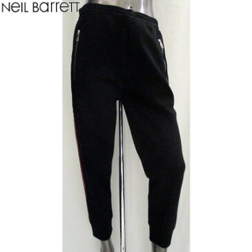 ニールバレット チェックストライプライン入りジョガーパンツ メンズ Neil Barrett ブラック 黒 レッド 赤 PBJP147S M505 1076 91A (R90200)【送料無料】【2019年秋冬新作】 【smtb-TK】