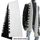 バレンシアガ BALENCIAGA メンズ 小物 ストール マフラー ユニセックス可 ロゴ BALENCIAGAロゴ入りバイカラー大判ストール ブラック 黒 5...