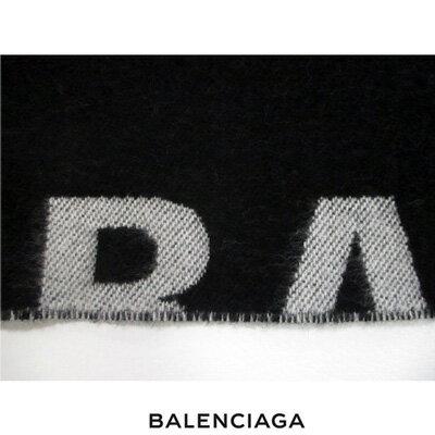 バレンシアガ BALENCIAGA メンズ 小物 ストール マフラー ユニセックス可 ロゴ BALENCIAGAロゴ入りバイカラー大判ストール ブラック 黒 575868 320B0 1077 (R133920)【送料無料】【smtb-tk】 91A