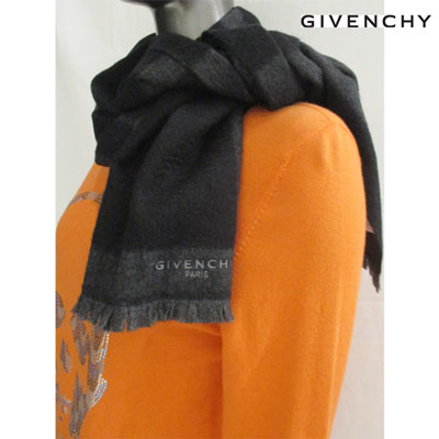 ジバンシー GIVENCHY メンズ 小物 ストール マフラー スカーフ ロゴ ユニセックス着用可 4Gロゴ・カシミヤ100%ロゴ刺繍バイカラーマフラー 黒 GV2818 J1860 1 91A (R76500)【送料無料】 【smtb-TK】