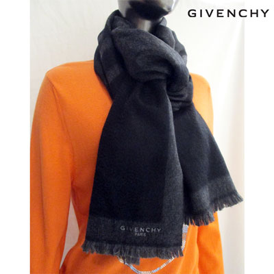 ジバンシー GIVENCHY メンズ 小物 ストール マフラー スカーフ ロゴ ユニセックス着用可 4Gロゴ・カシミヤ100%ロゴ刺繍バイカラーマフラー 黒 GV2818 J1860 1 91A (R76500)【送料無料】 【smtb-TK】