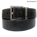 ジバンシー ベルト（メンズ） ジバンシー GIVENCHY メンズ 小物 ベルト レザーベルト ロゴ 総柄GIVENCHYロゴ・GGロゴ・留め具ロゴ刻印入りカーフレザーベルト ブラック BK401KK 0NP 001 (R62000) 91A【送料無料】 【smtb-TK】