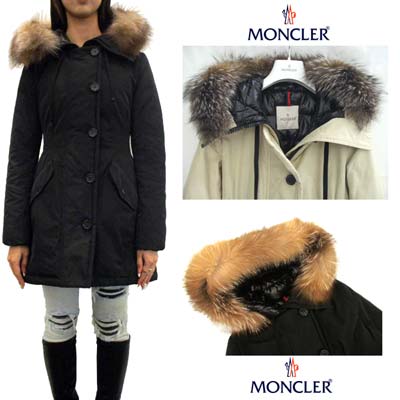 モンクレール MONCLER レディース アウター ダウン ジャケット コート MONTICOLE モンティコール2color ブルーフロストフォックスファー付きダウンコート ベージュ/ブラック アイボリー ホワイト 4993425 57136 204/999 (R374000/R385000) EC91A【送料無料】 【smtb-TK】