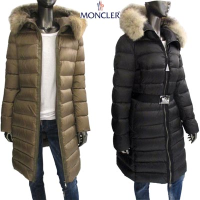 モンクレール MONCLER レディース アウター ダウン コート 2color TINUVIEL フォックスファー・ウエストロゴバックルベルト付ダウンコート 茶/黒 4933020 57869 266/999 (R333300) EC91A【送料無料】 【smtb-TK】