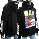 エムエスジーエム MSGM メンズ トップス パーカー フーディー 長袖 ロゴ 転写プリント・スリーブMSGMロゴ入りパーカー ブラック MM172 19579...