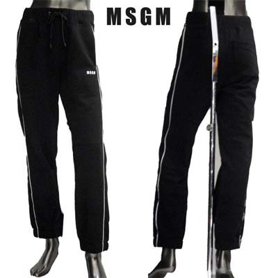 エムエスジイエム エムエスジーエム MSGM メンズ パンツ ボトムス スウェットパンツ ロゴ MSGMロゴ・サイドライン入りスウェットパンツ 黒 2740MP64 195799 99 (R52800/R52600)【送料無料】【smtb-tk】 91A