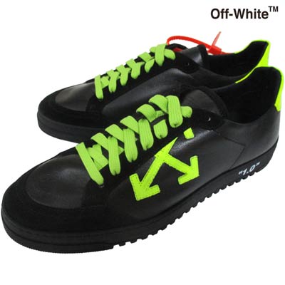 オフホワイト OFF-WHITE メンズ 靴 スニーカー ロゴ ネオンカラーシューレース・アローロゴワッペン付きスニーカー ブラック OMIA042F 19D68037 1062 (R64900) 91A【送料無料】 【smtb-TK】