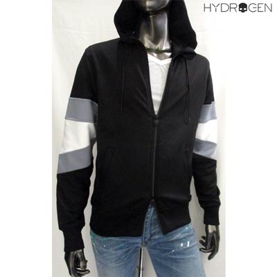 ハイドロゲン HYDROGEN メンズ トップス パーカー フーディー ロゴ 2color ※黒のみセットアップ可(ボトムス別売り) アームスカルロゴ・スカルジップ付ジップアップパーカー ブラック 黒/グレー 250624 007/009 (R50600) 91A 【送料無料】 【smtb-TK】