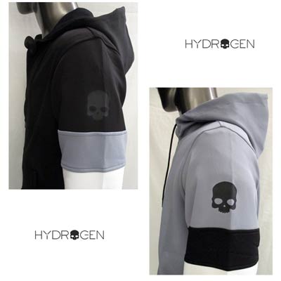 ハイドロゲン HYDROGEN メンズ トップス パーカー フーディー ロゴ 2color ※黒のみセットアップ可(ボトムス別売り) アームスカルロゴ・スカルジップ付ジップアップパーカー ブラック 黒/グレー 250624 007/009 (R50600) 91A 【送料無料】 【smtb-TK】