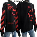 オフホワイト OFF-WHITE メンズ トップス スウェット トレーナー ロゴ マルチロゴ・コンバットプリント付きスウェット ブラック OMBA025E 19...