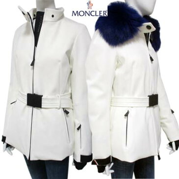 モンクレールグルノーブル MONCLER GRENOBLE レディース アウター ダウン ジャケット ECRINS ブルーフォックスファー・ロゴバックルベルト付ダウンジャケット ホワイト 4691325 53063 036 (R333300) 91A【送料無料】 【smtb-TK】