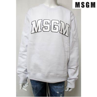 エムエスジーエム MSGM レディース トップス スウェット トレーナー ロゴ 2color フロントMSGMビッグロゴ入りスウェット 白/黒 2741MDM63 195799 01/99 (R31900) 91A【送料無料】 【smtb-TK】