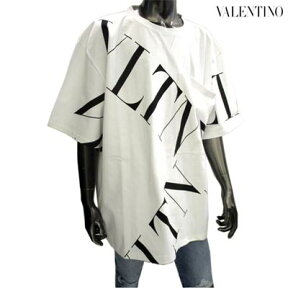 【完売】ヴァレンティノ VALENTINO メンズ トップス Tシャツ ロゴ VALENTINO VLTN総柄ロゴ入り・サイドスリット・胸ポケット付きTシャツ バレンチノ バレンティノ ヴァレンチノ ホワイト SV3MG02Q5FY A01 (R86000) 91A【送料無料】 【smtb-TK】