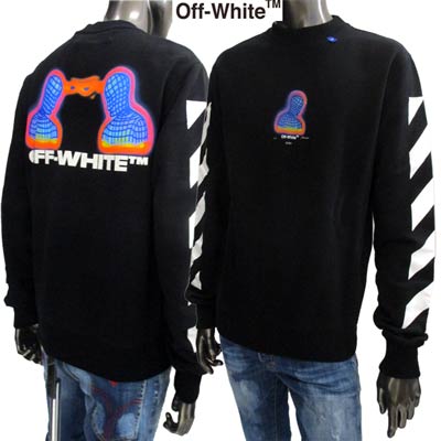 オフホワイト OFF-WHITE メンズ トップス スウェット トレーナー ロゴ フロント バックフロントOFF-WHITEロゴ入りスウェット ブラック OMBA025E 19E30006 1088 (R73700) 91A【送料無料】 【smtb-TK】