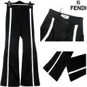 フェンディ FENDI レディース パンツ FENDIロゴ刻印ボタン・ライン入り裾フレアパンツ ブラック FAB180 A8WO F0GME (R133400) 91A【送料無料】 【smtb-TK】