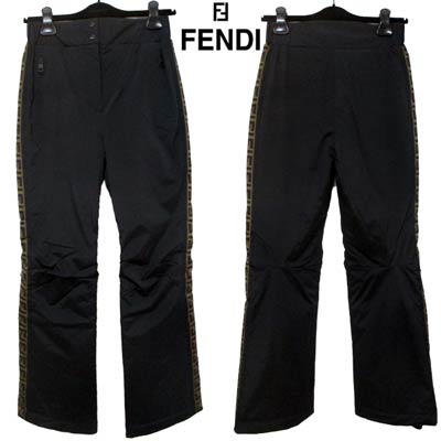 2019年秋冬新作 フェンディ FENDI レディース パンツ ロゴ サイドFFズッカ柄ライン入りパンツ ブラック FAB183 A8X1 F0GME (R142300) 91A【送料無料】 【smtb-TK】