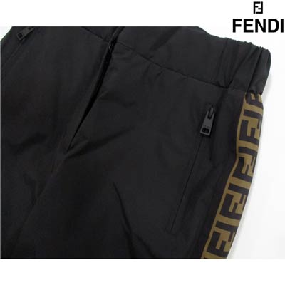 2019年秋冬新作 フェンディ FENDI レディース パンツ ロゴ サイドFFズッカ柄ライン入りパンツ ブラック FAB183 A8X1 F0GME (R142300) 91A【送料無料】 【smtb-TK】