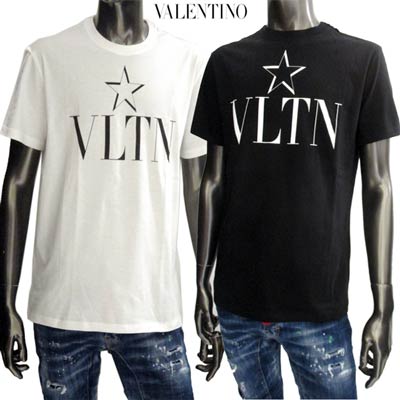 ヴァレンティノ VALENTINO メンズ トップス Tシャツ 半袖 ロゴ unisex可 2color スターロゴ・VLTNロゴプリント付きTシャツ バレンティノ バレンチノ ヴァレンチノ 白/黒 TV3MG05P 638 A01/0NI (R53900) 02S 春夏 【送料無料】 【smtb-TK】