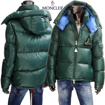 モンクレール MONCLER メンズ アウター ダウン ジャケット ロゴ WILSON MONCLERロゴワッペン・アームロゴ付ダウンジャケット グリーン 4191005 68950 84H (R231000) GB91A【送料無料】 【smtb-TK】