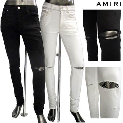 アミリ AMIRI メンズ パンツ ボトムス スキニーパンツ 2color ダメージ・クラッシュ加工スキニーパンツ 白/黒 Y0M01393SD WHITE/BLACK (R129800/R159800/R119900) GB02S 2020年春夏新作 【送料無料】 【smtb-TK】