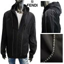 フェンディ FENDI メンズ アウター ジャケット ロゴ スモールFFズッカ柄刺繍ライン入りナイロンジャケット ブラック FAA696 AAAU F0GME (R190300) 02S 2020年春夏新作 【送料無料】 【smtb-TK】