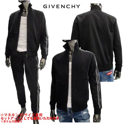 ジバンシー GIVENCHY メンズ アウター ジャケット ロゴ setup着可(ボトムス別売り) スリーブ部分GIVENCHYロゴライン付トラックジャケット ブラック BMJ05J 300B 001 (R187000) 02S 春夏 【送料無料】 【smtb-TK】