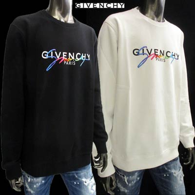 【送料無料】ジバンシー(GIVENCHY)GIVENCHYロゴ・刺繍ロゴ入りトレーナー 2color ※白のみセットアップ着用可