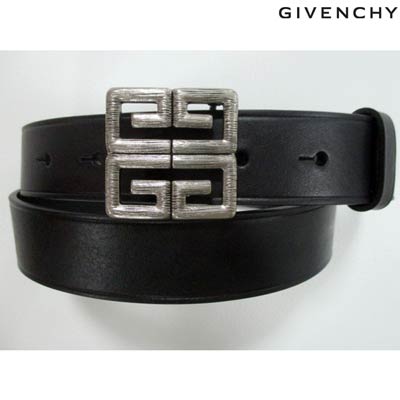 ジバンシー ベルト（メンズ） ジバンシー GIVENCHY メンズ 小物 ベルト レザーベルト ロゴ GGロゴバックル・ロゴ刻印入りレザーベルト ブラック BK400P K0TM 001 (R69300/R63000) 02S 春夏 【送料無料】 【smtb-TK】