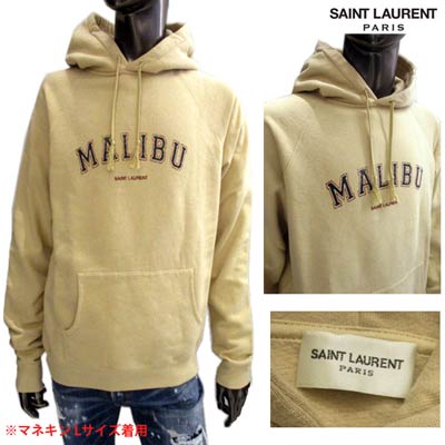 サンローランパリ SAINT LAURENT PARIS メンズ トップス パーカー フーディー ロゴ ユーズド加工ブランドロゴ・MALIBUロゴ付パーカー ベージュ 603281 YBQW2 9748 (R91300) 02S 2020年春夏新作 【送料無料】 【smtb-TK】