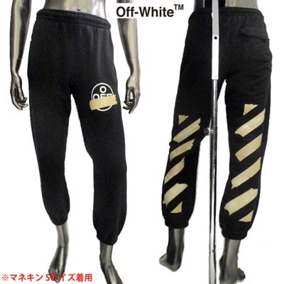 楽天ガッツ ブランドショップオフホワイト OFF-WHITE メンズ パンツ ボトムス スウェットパンツ トラックパンツ ロゴ OFF-WHITEテープロゴ付トラックパンツ ブラック OMCH022R 20E30002 1048 （R65800） 02S 春夏 【送料無料】 【smtb-TK】