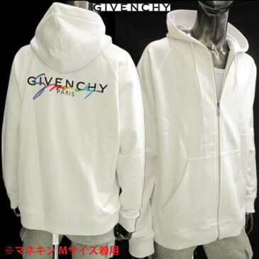 ジバンシー GIVENCHY メンズ トップス パーカー フーディー ロゴ バックGIVENCHY刺繍ロゴ入りジップアップパーカー ホワイト BMJ03K 30AF 100 (R140000) 02S 2020年春夏新作 【送料無料】 【smtb-TK】