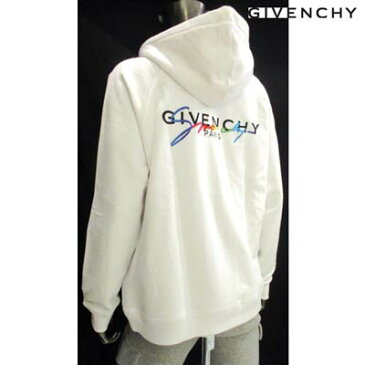 ジバンシー GIVENCHY メンズ トップス パーカー フーディー ロゴ バックGIVENCHY刺繍ロゴ入りジップアップパーカー ホワイト BMJ03K 30AF 100 (R140000) 02S 2020年春夏新作 【送料無料】 【smtb-TK】