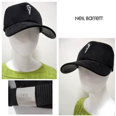 ニールバレット Neil Barrett メンズ 帽子 キャップ ロゴ ユニセックス可 サンダーボルトラバーロゴ付キャップ ブラック PBCP301D N9505 01 (R32800) 02S 2020年春夏新作【送料無料】 【smtb-TK】