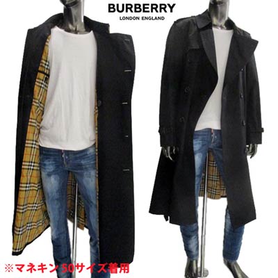 バーバリー BURBERRY メンズ アウター ジャケット コート ネック裏部分/裏地ノヴァチェック柄・ボタンロゴ刻印入りトレンチコート ブラック 4073744 DK 00100 BLACK (R285000) 02S 春夏 【送料無料】 【smtb-TK】