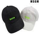 エムエスジーエム MSGM メンズ 帽子 キャップ ロゴ 2color ユニセックス可 ネオンカラーMSGMスモールロゴプリント付きキャップ 白/黒 2840M...