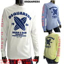 ディースクエアード DSQUARED2 メンズ トップス ロンT 長袖 ロゴ 3color DSQUARED2マルチロゴ・スリーブロゴプリント付きロングTシャツ 白/青/黄色 S74GD0681 S22507 100/519/169 (R49500) 02S 春夏【送料無料】 【smtb-TK】