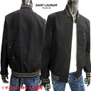 サンローラン サンローランパリ SAINT LAURENT PARIS メンズ アウター ジャケット ジップSAINT LAURENTロゴ刻印・スプラッターラメプリント付きボンバージャケット 黒 605935 Y2A03 1000 (R319000) 02S 春夏【送料無料】 【smtb-TK】