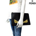 フェンディ FENDI メンズ 鞄 バッグ クラッチバッグ ユニセックス可 バッグバグズプレートロゴ・FENDIロゴ刻印入りクラッチバック ブラック 7N0078 SQP F0KUR (R104500) 02S 春夏【送料無料】 【smtb-TK】